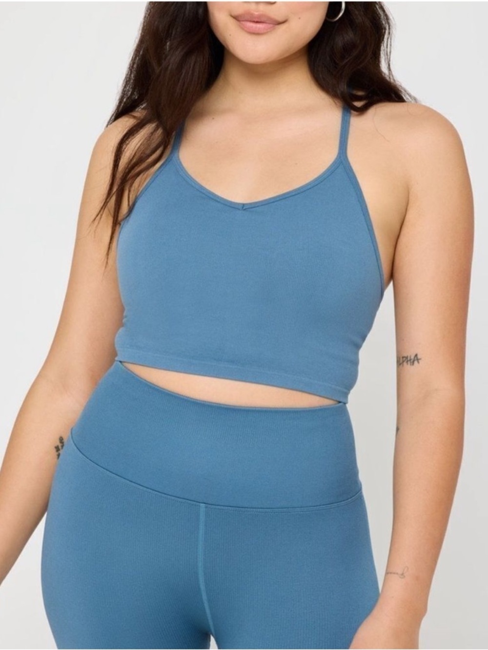 Spiritual Gangster Bryn Seamless Crop Tank in Moonlit NWT